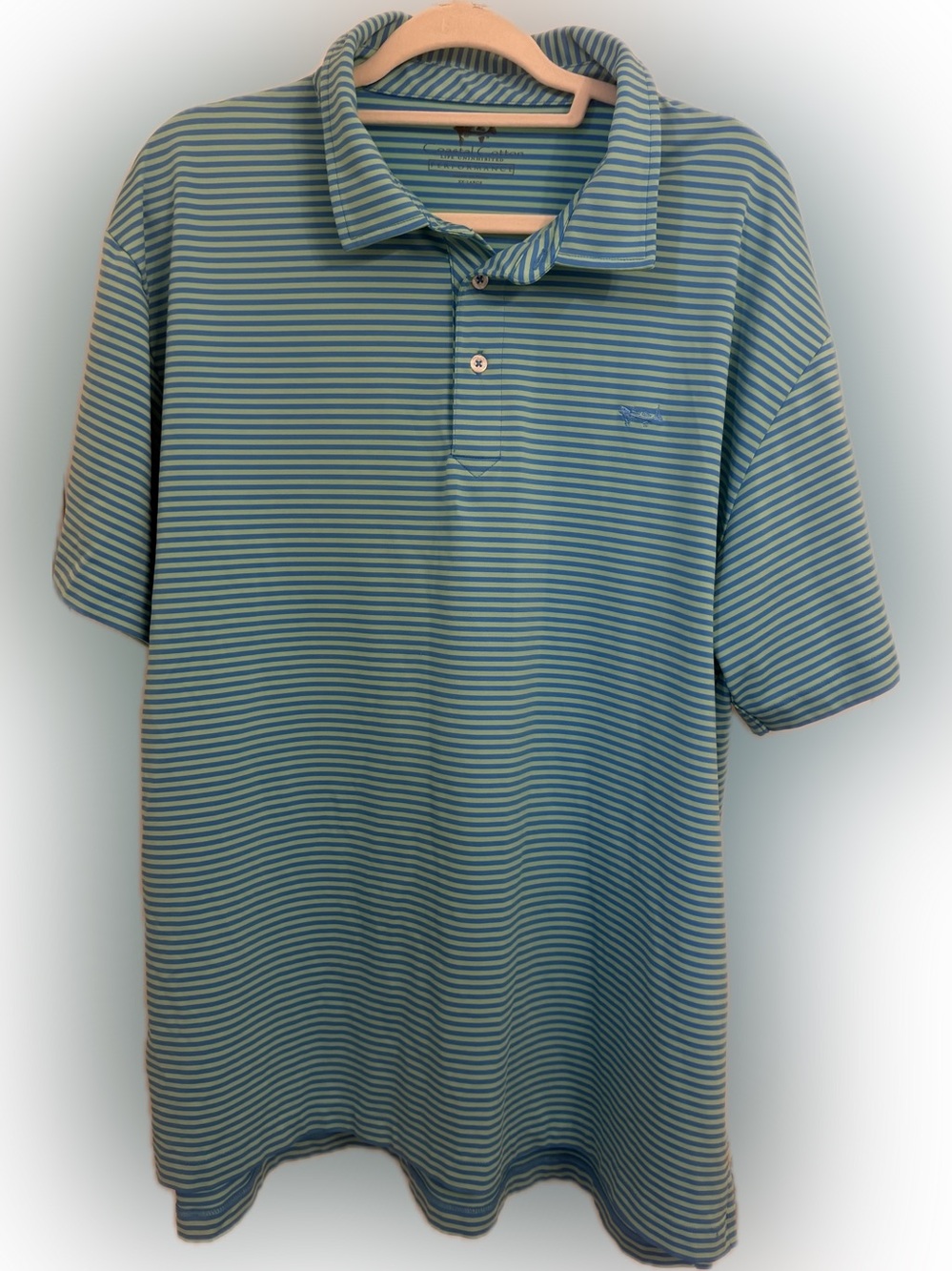 Coastal Cotton Men's Striped Polo Shirt